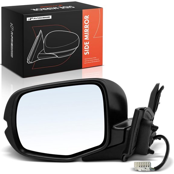 A-Premium Driver Side Power Door Mirror Compatible with Honda Pilot 2017-2022 - Heated Manual Folding Black Outside Rear View Mirror