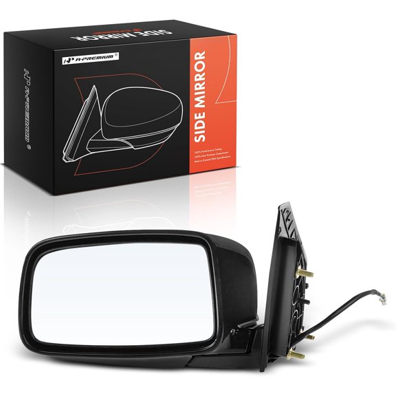 A-Premium Driver Side Power Door Mirror - Compatible with Mitsubishi Lancer 2002-2007 - Non-Heated Manual Folding Black Outside Rear View Mirror