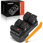 A-Premium Master Power Window Switch Compatible with GMC Acadia 2007-2016, Acadia Limited 2017, Front Left Driver Side Button, Replace# 20945224, Red Backlight
