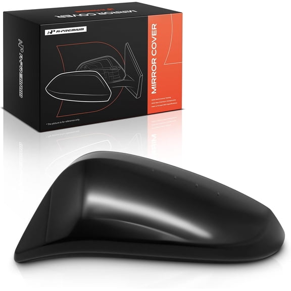A-Premium Driver Side Rearview Mirror Cover Cap - Compatible with Toyota Highlander 2014-2019 - Smooth Black, with Turn Signal Hole