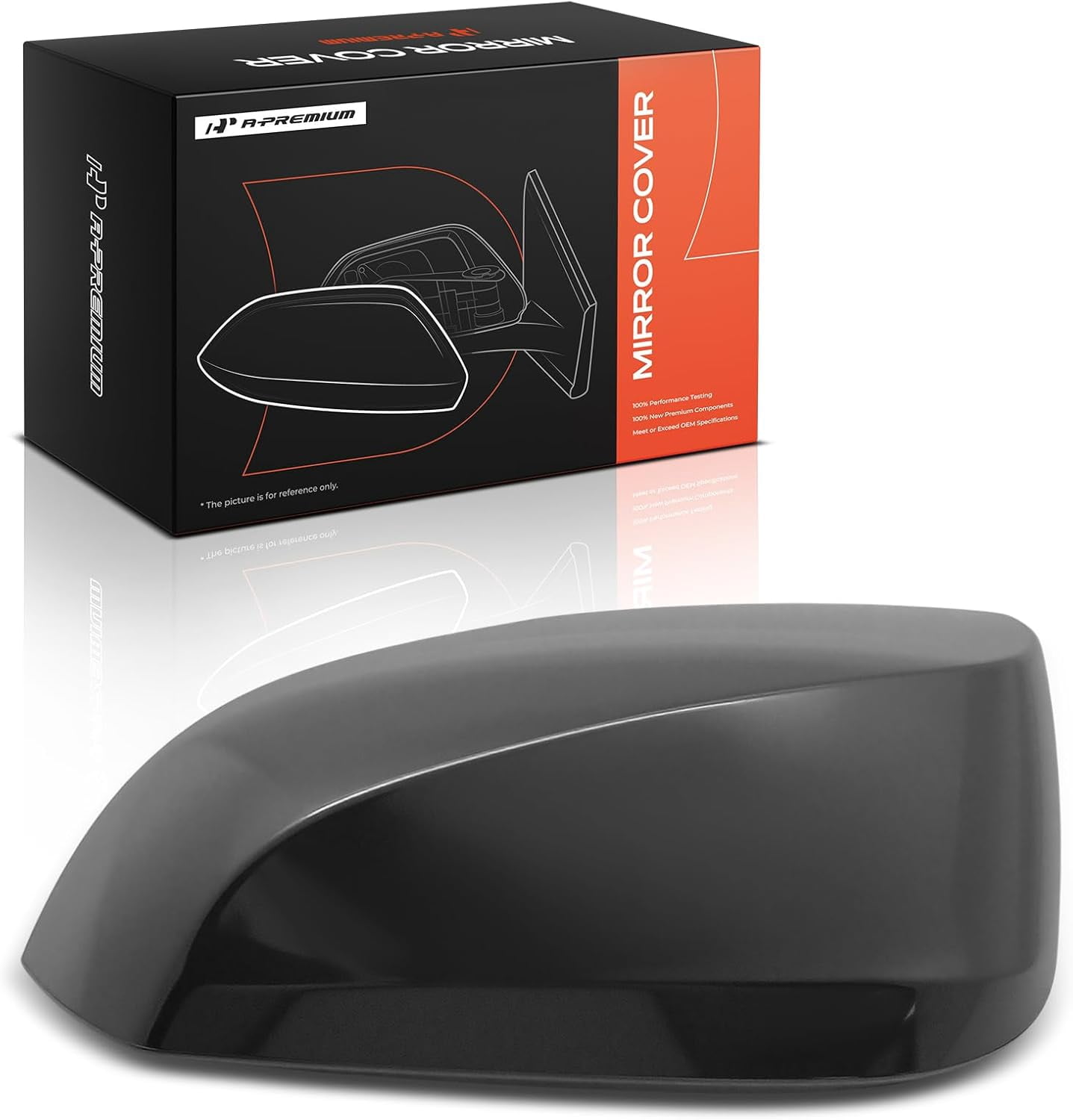 A-Premium Driver Side Rearview Mirror Cover Cap - Compatible with Toyota Sienna 2021 2022 2023 2024 2025 - Smooth Black, with Turn Signal Hole