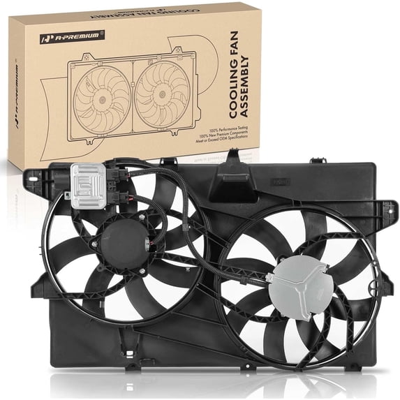 A-Premium Dual Engine Radiator Cooling Fan Assembly Compatible with Ford Edge 2007-2014 & Lincoln MKX 2007-2012, 2.0L 3.5L 3.7L, Replace# 9T4Z8C607A