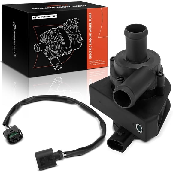 A-Premium Electric Engine Water Pump [fits DOHC, 4ycl. 2.0L] Compatible with Volkswagen & Audi Car - A3 Quattro, TT Quattro, Passat CC, Tiguan 09-16, Jetta, GTI, CC, Eos, Beetle, with Wire (2 Pins)