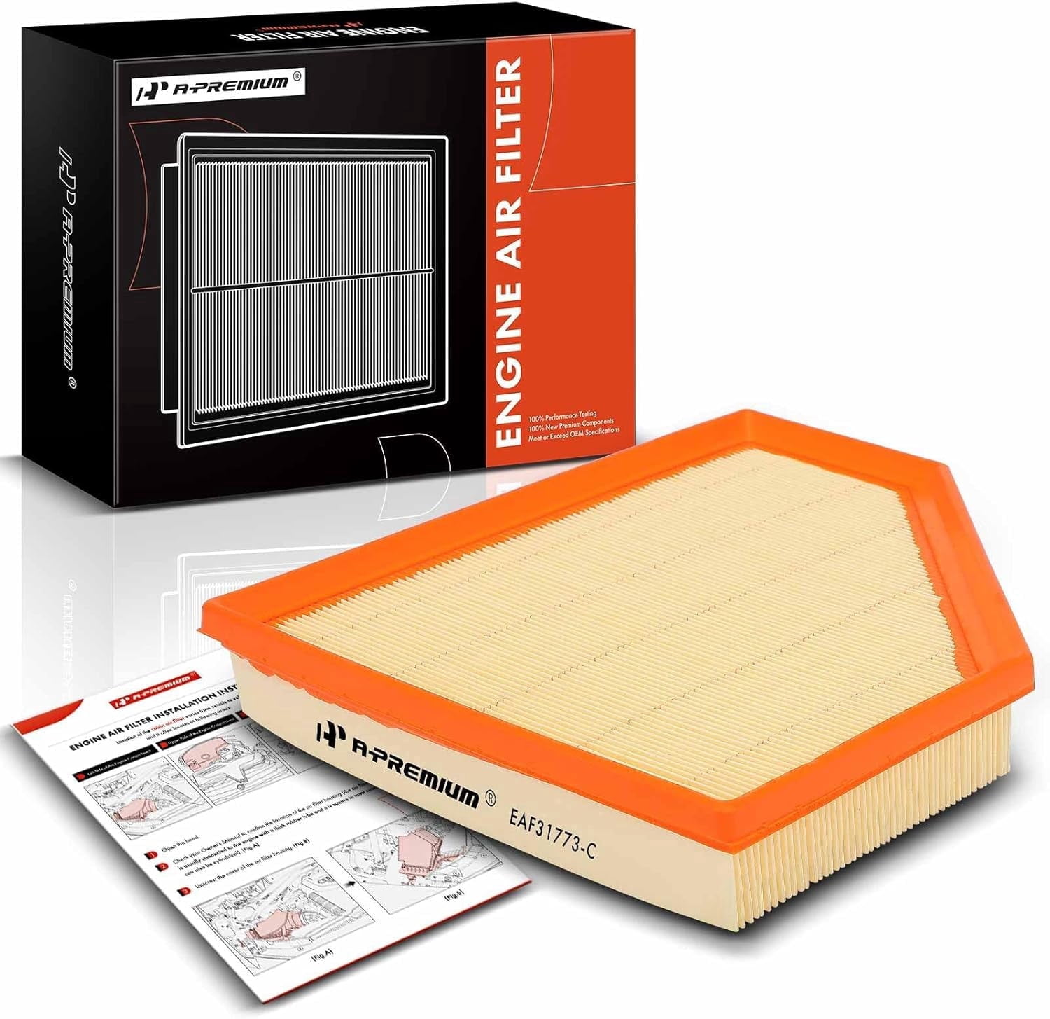 A-Premium Engine Air Filter Compatible with BMW G20 Series 330e 2021-2023, 330e xDrive 2021-2024, 330i 2019-2024, 330i GT xDrive 2019-2019, 330i xDrive 2019-2024, G29 Series Z4 2019-2024, 2.0L