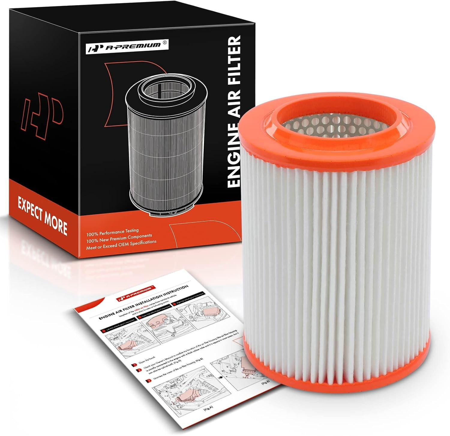 A-Premium Engine Air Filter Compatible with Honda Civic 2002-2005, CR-V CRV 2002-2006, Element 2003-2006 \u0026 Acura CSX 2006-2006, RSX 2002-2006, 2.0L 2.4L