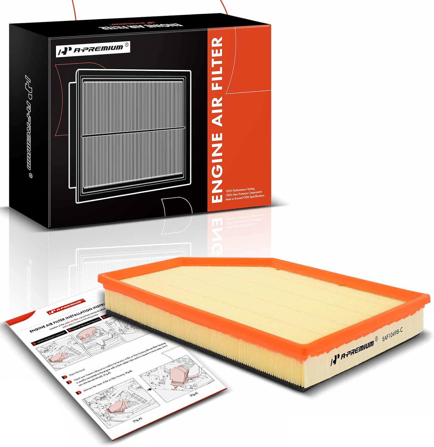 A-Premium Engine Air Filter Compatible with Volvo S60, S60 Cross Country, S80, V60, V60 Cross Country, XC60, XC70, 2015-2018, 2.0L 4.4L, Replace# 30748212