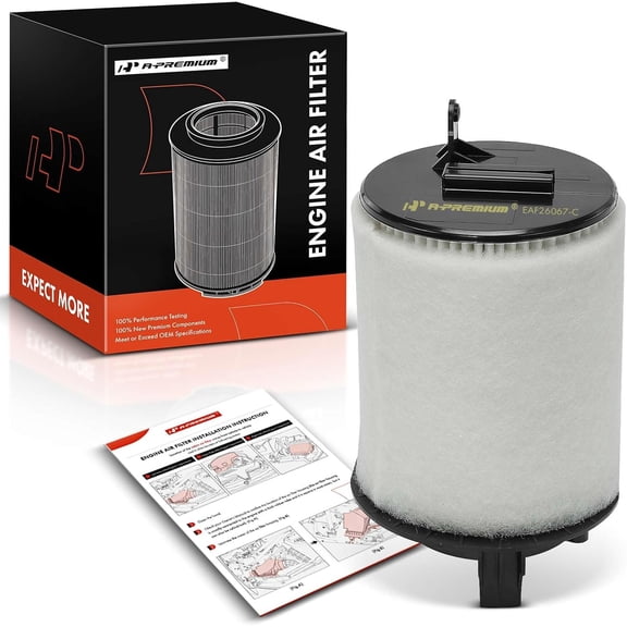 A-Premium Engine Air Filter Compatible with Audi R8 2008 2009 2010 2011 2012 4.2L, Replace# 420133843B, 420133843A