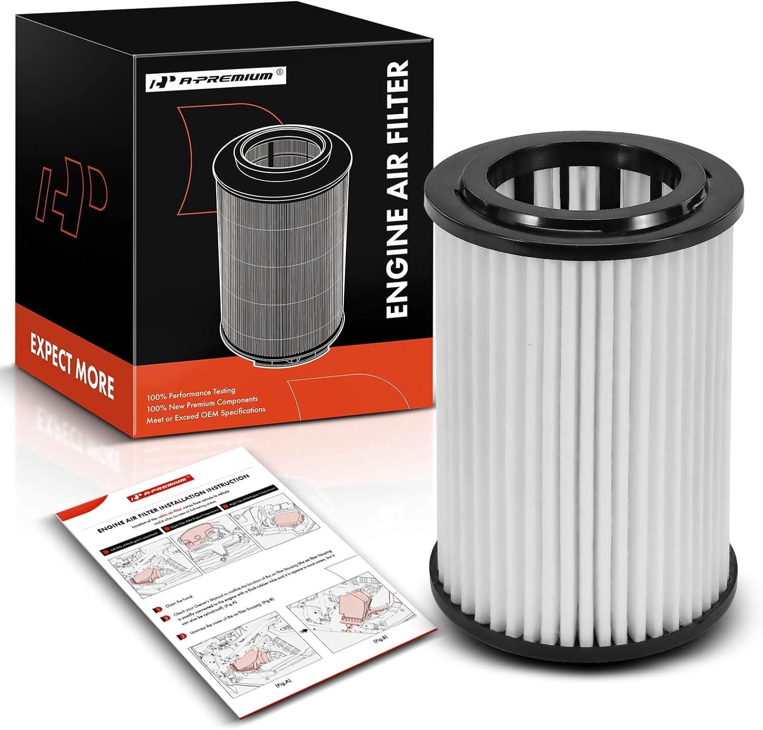 A-Premium Engine Air Filter Compatible with Hyundai Veloster N 2019-2022, Kona N 2022-2023, L4 2.0L Turbocharged