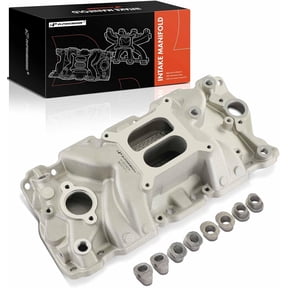 A-Premium Engine Aluminum Dual Plane High-Rise Intake Manifold Compatible with Chevy SBC, V8 305 327 350 400, 1957-1986, Buick, Cadillac, Chevrolet, GMC, Oldsmobile & Pontiac Vehicles