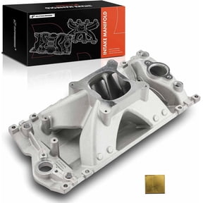 A-Premium Engine Aluminum Single Plane High Rise Intake Manifold Compatible with SBC Chevy 350 Engine, 3000-7500+ RPM - Small Block Vortec - 6.06 inch Height