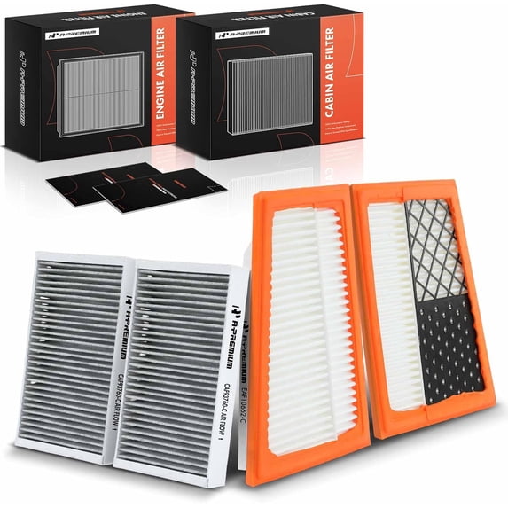 A-Premium Engine & Cabin Air Filter with Activated Carbon Compatible with Mercedes-Benz ML320/GL320/R320 2007-2009, ML350 2010-2011, GL350 2010-2012, R350 2010-2013, 3.0L