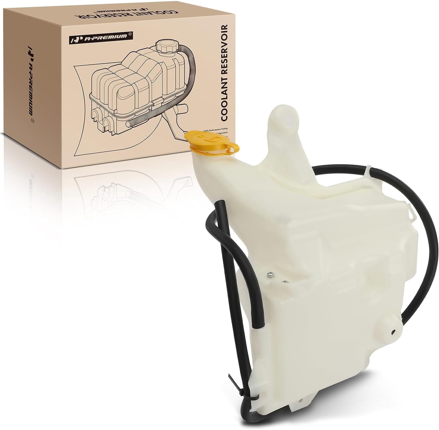A-Premium Engine Coolant Overflow Recovery Expansion Tank with Cap Compatible with Ram 2500 3500 4500 5500 2011-2012 & Dodge Ram 2500 Ram 3500 2010, 6.7L, Replace for# 55057130AB