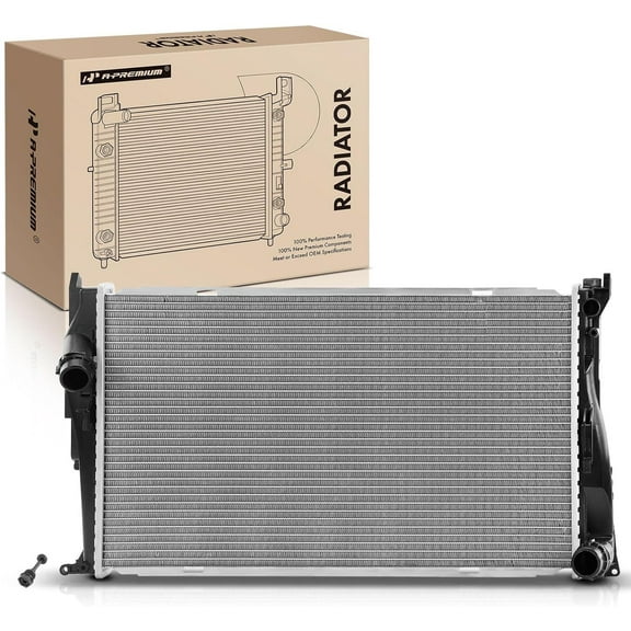 A-Premium Engine Coolant Radiator Assembly Compatible with BMW 335i 07-13, 335i xDrive 09-13, 335is 11-13, 335xi 07-08, Z4 09-16, 135i, 1 Series M, Manual Transmission