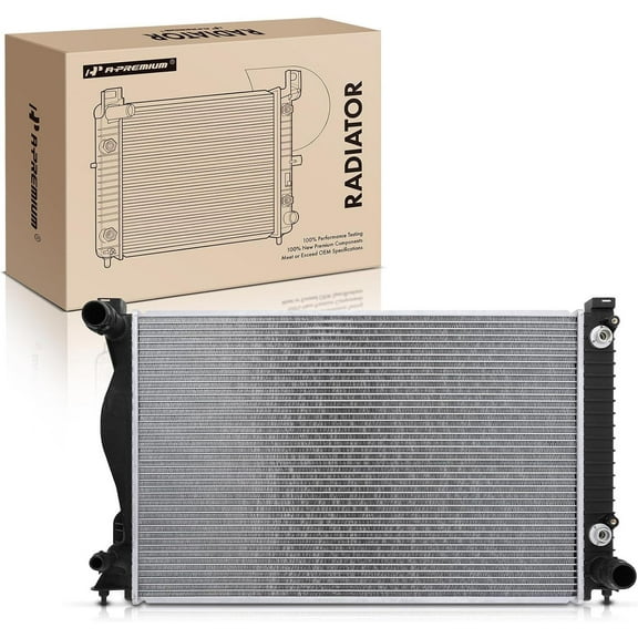 A-Premium Engine Coolant Radiator Assembly with Transmission Oil Cooler Compatible with Audi A6, A6 Quattro, 2005-2011, Automatic Transmission, Replace# 4F0121251M, 4F0121251AF