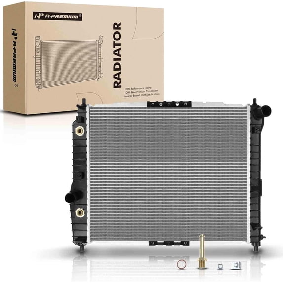 A-Premium Engine Coolant Radiator Assembly with Transmission Oil Cooler Compatible with Chevrolet Aveo 04-08, Aveo5 & Pontiac Wave & Suzuki Swift, Automatic Transmission, Replace# 96536524, 96536526