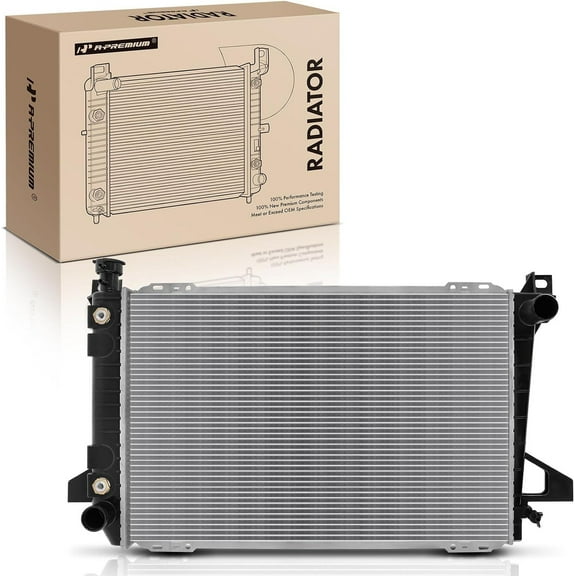 A-Premium Engine Coolant Radiator Assembly with Transmission Oil Cooler Compatible with Ford F-150 1985-1996, F-250 1985-1997, F-350 1993-1997, Bronco, Auto Trans, Replace# E5TH8005AAB, E5TH8005LA
