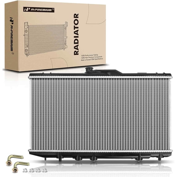 A-Premium Engine Coolant Radiator Assembly with Transmission Oil Cooler Compatible with Geo Prizm & Toyota Corolla 1993-1997, L4 1.8L 1.6L, Automatic Transmission, Replace# 1641002140, 1641002150