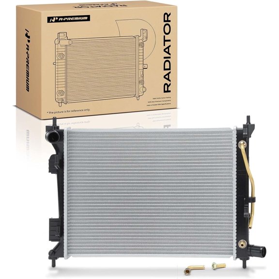 A-Premium Engine Coolant Radiator Assembly with Transmission Oil Cooler Compatible with Hyundai Accent & Kia Rio, 2012-2017, L4 1.6L, Automatic Transmission