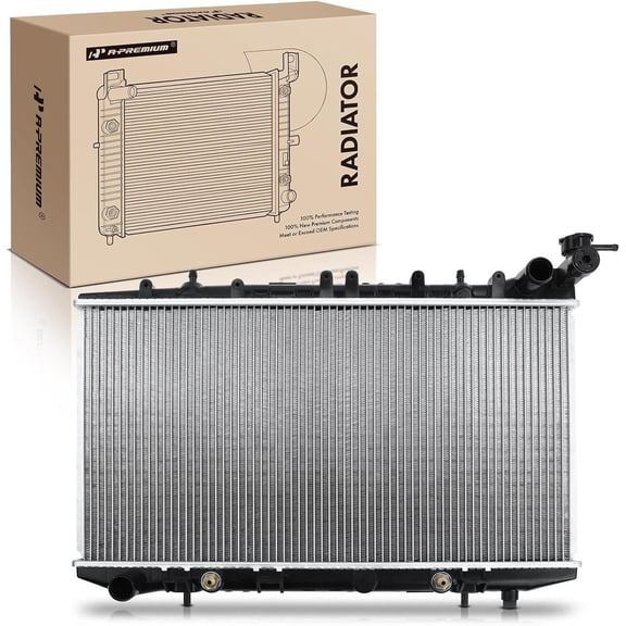 A-Premium Engine Coolant Radiator Assembly with Transmission Oil Cooler Compatible with Infiniti G20 91-96 & Nissan 200SX 95-98, Lucino 96-98, Automatic Trans, Replace# 2141053J00, 2141062J00