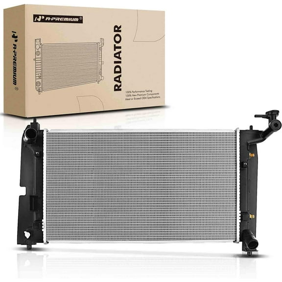 A-Premium Engine Coolant Radiator Assembly with Transmission Oil Cooler - Compatible with Toyota & Pontiac Models - Corolla, Matrix, Vibe - 2003-2008 - L4 1.8L - Auto Trans - Replace# 164000D230, 2428
