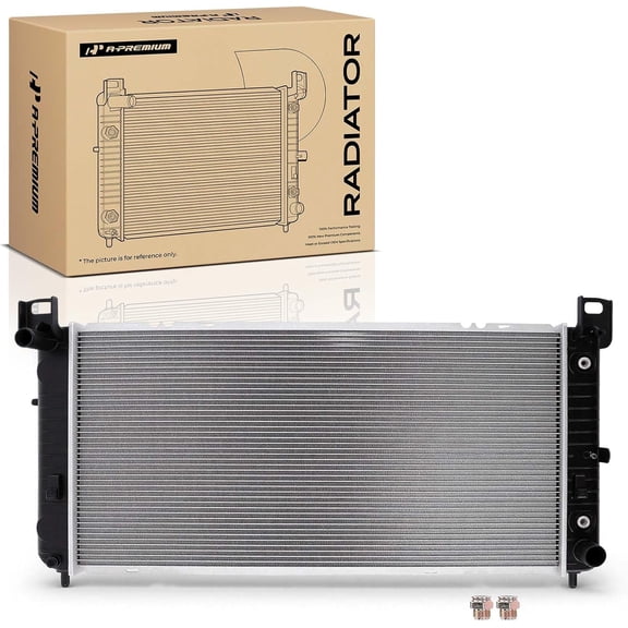 A-Premium 34" Engine Coolant Radiator Compatible with Chevy Silverado,Suburban, Tahoe & GMC Sierra, Yukon & Cadillac Escalade, Automatic Transmission, Without Engine Oil Cooler, w/ 2 Oil Cooler Holes