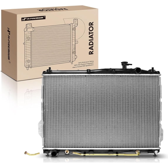 A-Premium Engine Coolant Radiator with Transmission Oil Cooler Compatible with Hyundai Veracruz 2007 2008 2009 2010 2011 2012 V6 3.8L Automatic Transmission, Replace# 8012959, 253103J100