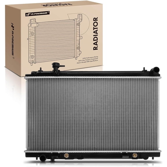 A-Premium Engine Coolant Radiator with Transmission Oil Cooler Compatible with Nissan 350Z 2003-2006 V6 3.5L, Automatic Transmission, Replace# 21460CD010