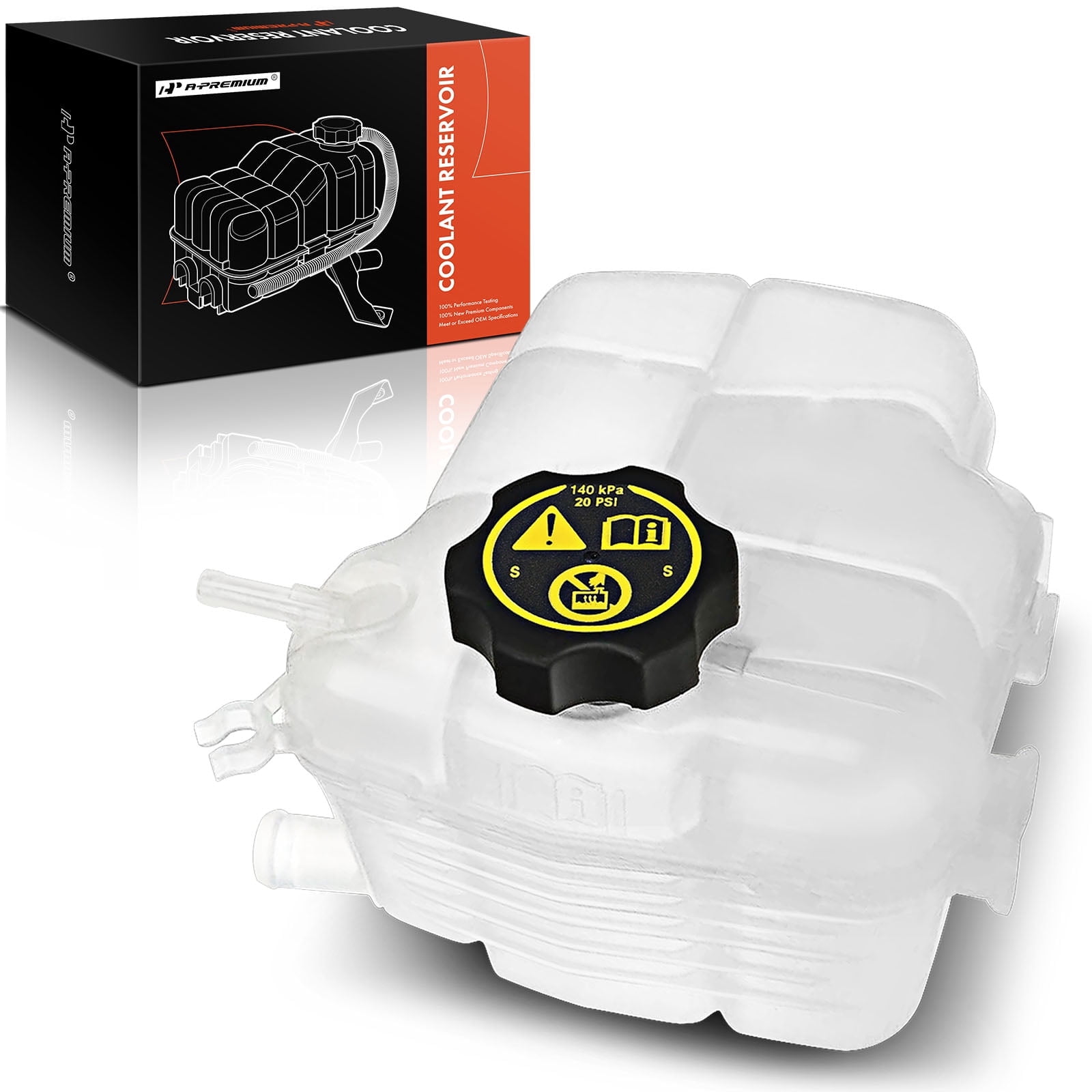 A-Premium Engine Coolant Reservoir Expansion Tank with Cap 20PSI Compatible with Chevrolet Cruze 2011-2016 Orlando 2012-2014 Buick Verano 2012-2017