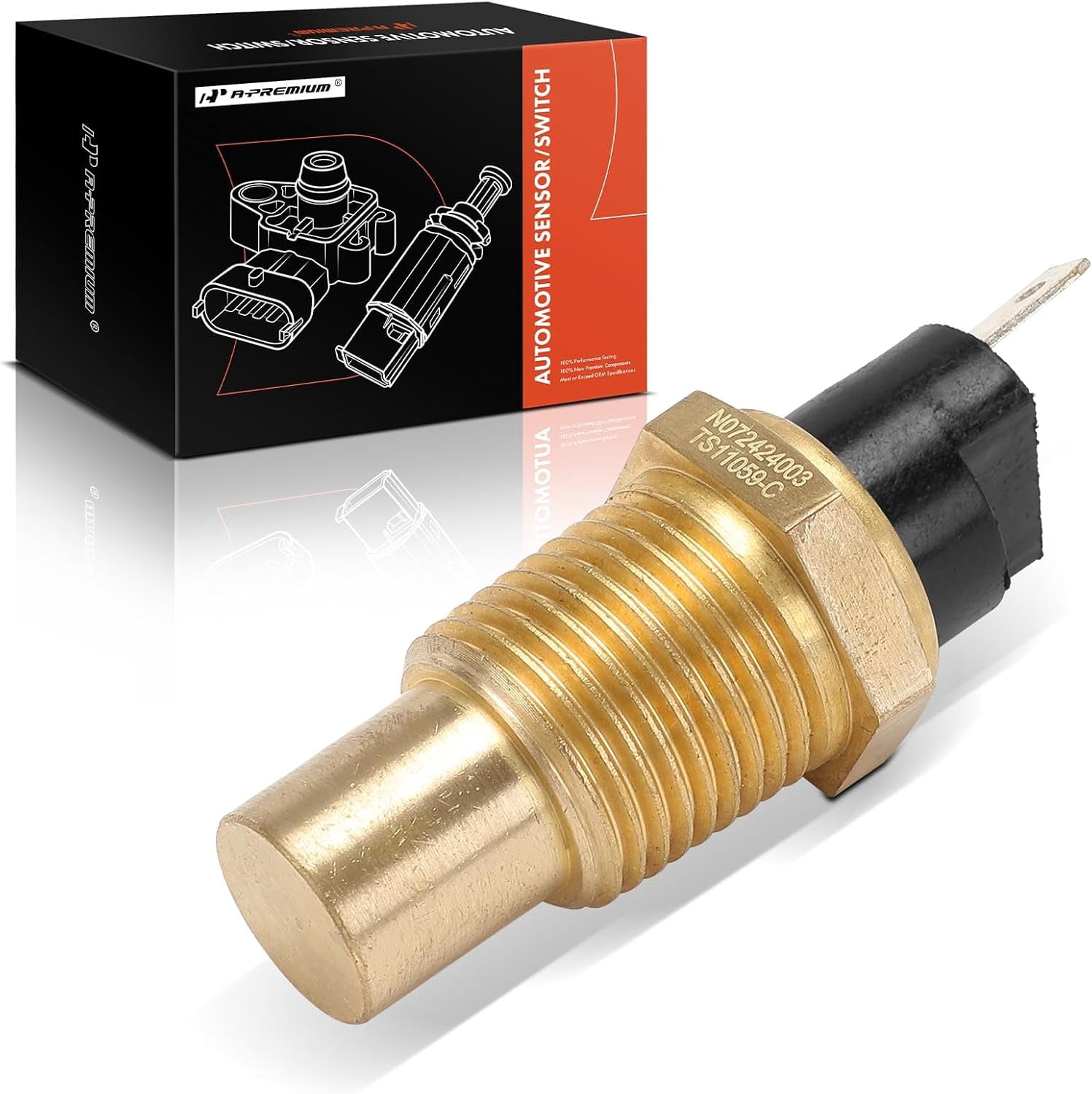 A-Premium Engine Coolant Temperature Sensor [1 Pin] Compatible with ...