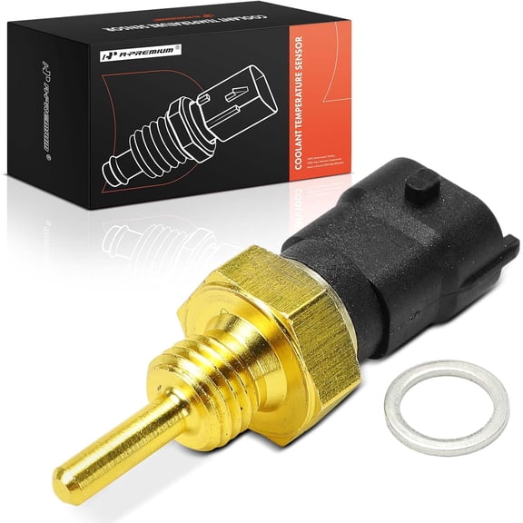 A-Premium Engine Coolant Temperature Sensor [2 Pins] Compatible with Jeep KL Series Cherokee 2014-2020 2.4L 3.2L, MP Series Compass 2018-2020 2.4L, Compass 2017 2.0L & Dodge Journey 2014-2017 2.4L