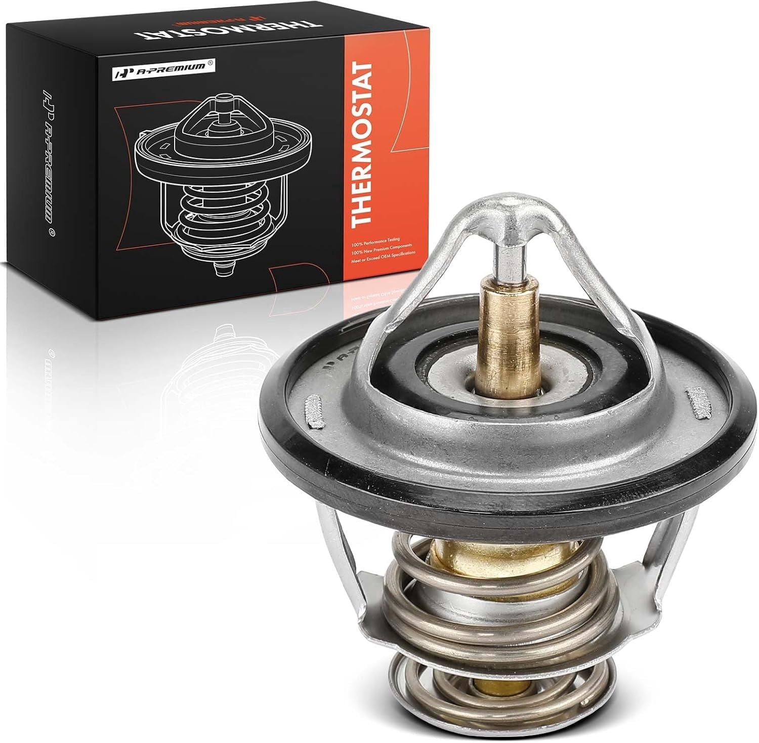 A-Premium Engine Coolant Thermostat Compatible with Toyota 4Runner, Yaris, Supra, Echo, Previa, Prius, T100, Tacoma & Lexus IS300, GS300, SC300 & Mitsubishi Lancer, Outlander & Scion xA, xB