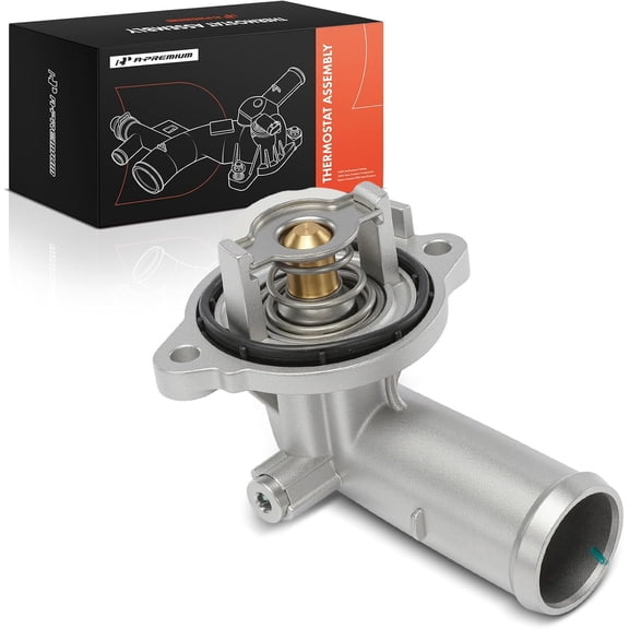 A-Premium Engine Coolant Thermostat Housing Assembly with O-ring Compatible with Jeep Grand Cherokee 2011-2015, Wrangler 2012-2017, Wrangler JK 2018 & Dodge Durango 2011-2015, 3.6L