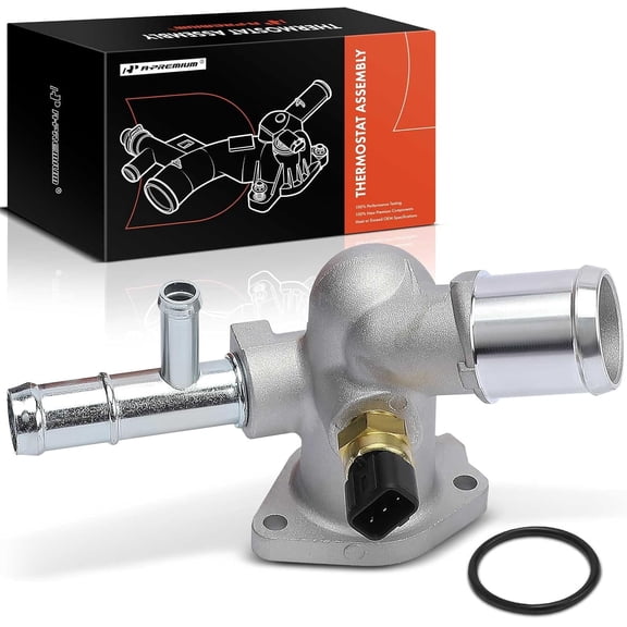 A-Premium Engine Coolant Thermostat Housing Assembly with Seal and Sensor Compatible with Kia Soul 2013-2018, Rio 2018-2019 & Hyundai Accent 2016-2019, 1.6L, Replaces for 256002B600