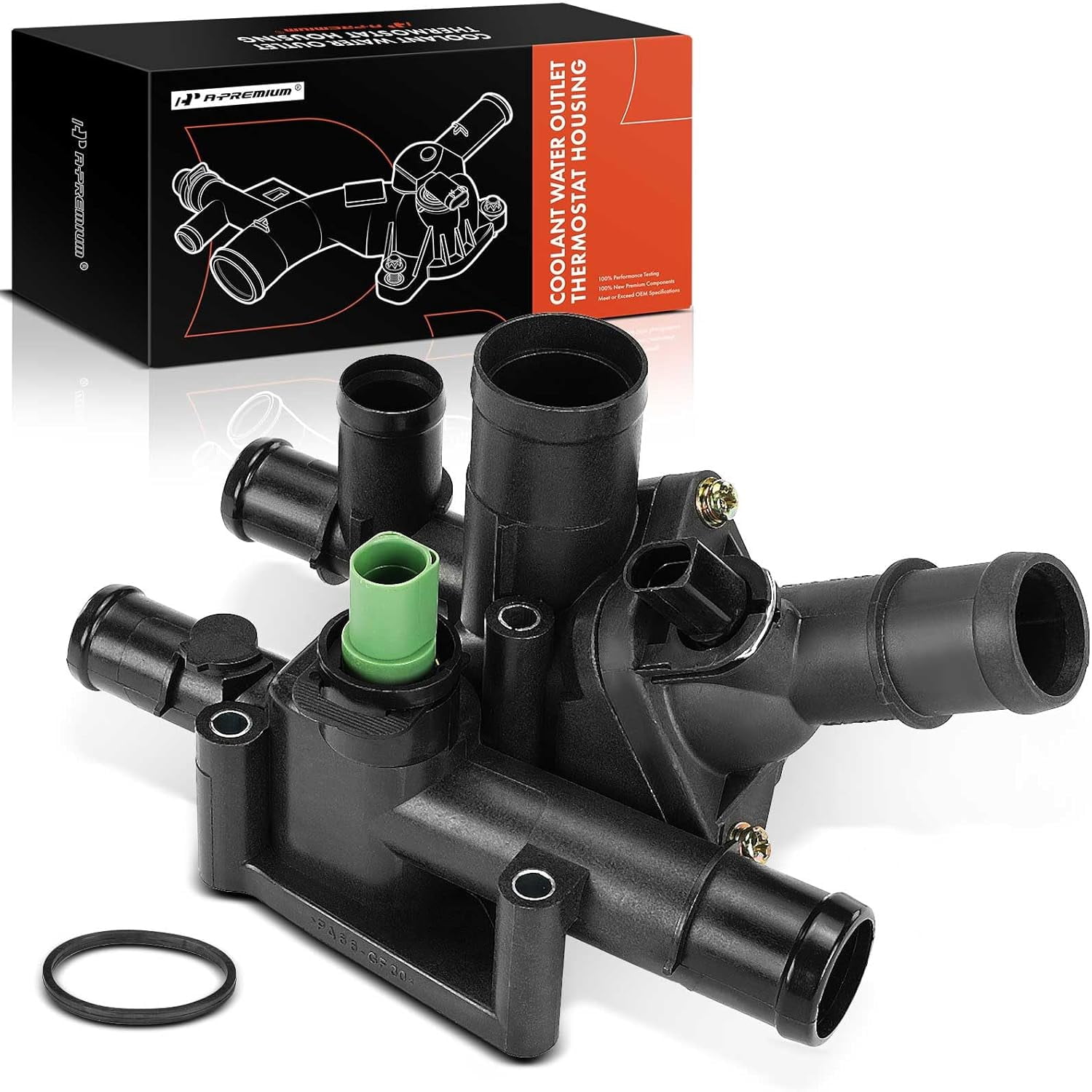A-Premium Engine Coolant Thermostat Housing Assembly with Sensor and O ...