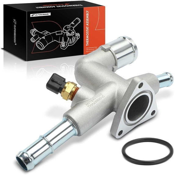 A-Premium Engine Coolant Thermostat Housing Assembly with Sensor Compatible with Kia Soul 2020-2021, Seltos 2021, 2.0L, Replaces for 256002E100