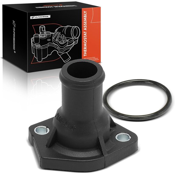 A-Premium Engine Coolant Thermostat Housing Water Outlet Compatible with Volkswagen & Audi - Jetta, Passat, Golf, Cabriolet, Corrado, Fox, Quantum, Rabbit, Rabbit Convertible, Scirocco, 4000, 80, 90