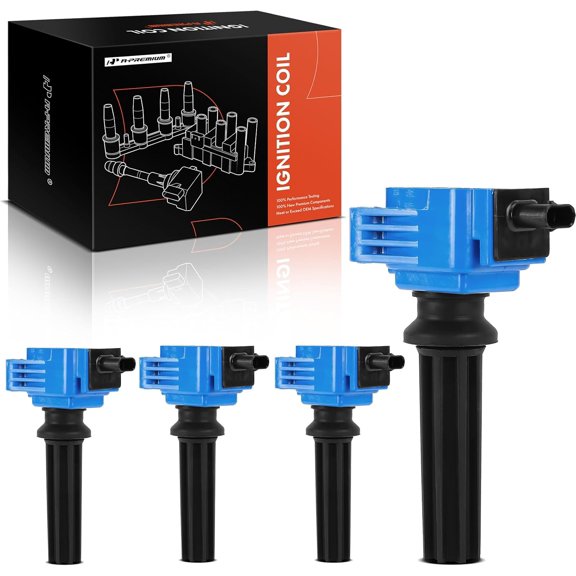 A-Premium Engine Ignition Coil Pack Compatible with Ford Explorer, Escape, Fusion, Focus, Edge, Mustang, Taurus, EcoSport & Land Rover Range Rover Evoque, Discovery Sport & Lincoln & Jaguar, 4-PC Set