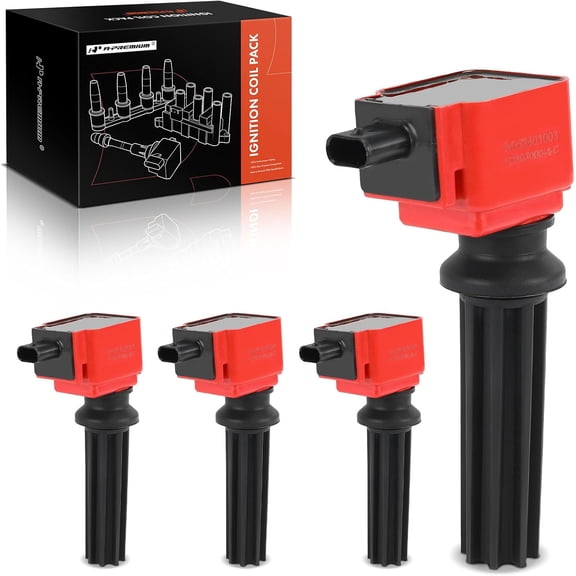 A-Premium Engine Ignition Coil Pack Compatible with Ford Explorer, Escape, Fusion, Focus, Edge, Mustang, Taurus, EcoSport & Land Rover Range Rover Evoque, Discovery Sport, LR2 & Lincoln MKZ, MKC, MKT
