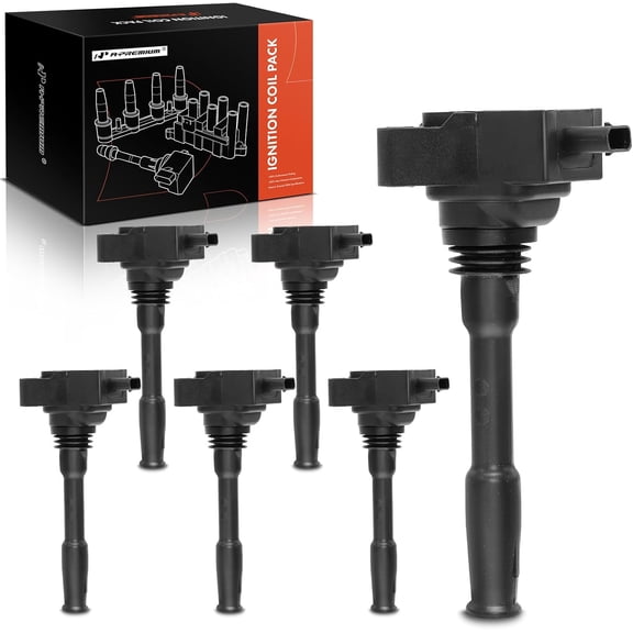 A-Premium Engine Ignition Coil Pack Compatible with Ford F-150 2018-2023, Explorer 2020-2023/2025, Edge 2019-2023, Bronco, Police Interceptor Utility & Lincoln Aviator, Nautilus, Set of 6