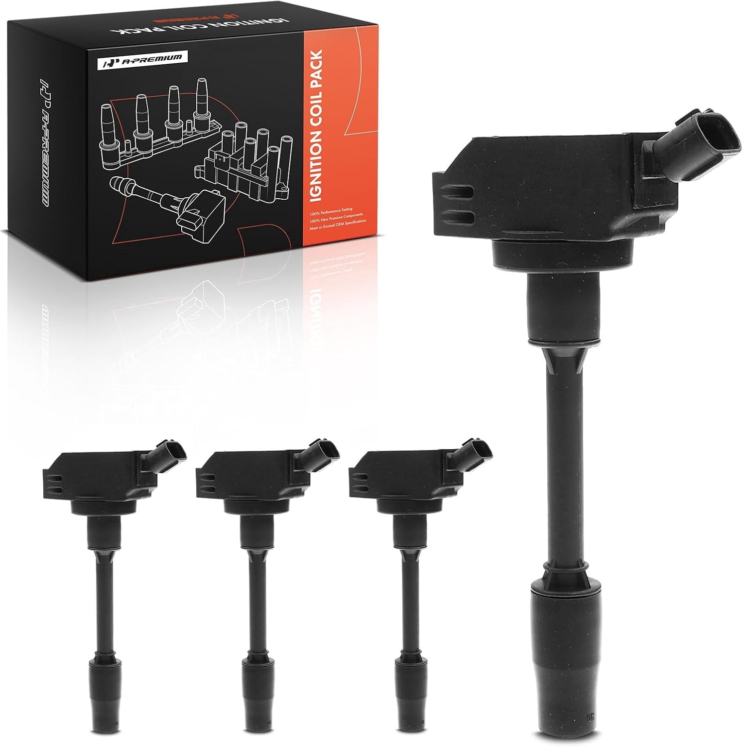 A-Premium Engine Ignition Coil Pack Compatible with Toyota Camry 2018-2020, RAV4, Highlander, Avalon & Lexus ES300h, LS500, UX250h, 2.0L 2.5L 3.5L, Replace# 90919C2010, 4-PC Set