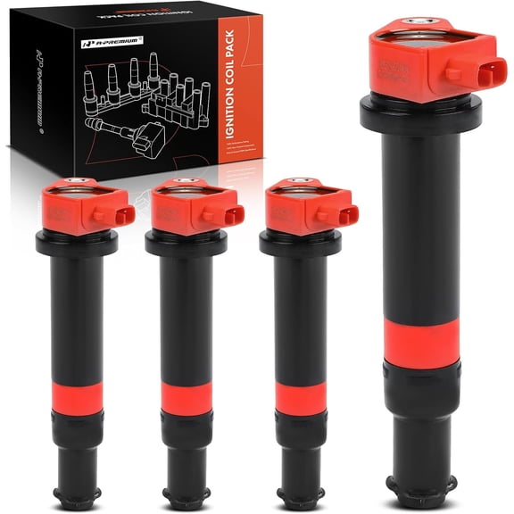 A-Premium Engine Ignition Coil Pack Compatible with Hyundai Accent 2006-2011 & Kia Rio 2006-2011, Rio5 2006-2011, 1.6L, Set of 4
