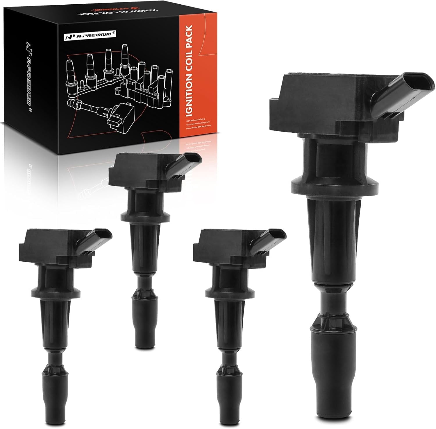 A-Premium Engine Ignition Coil Pack Compatible with Hyundai Ioniq 2017-2020 & Kia Niro 2017-2020 L4 1.6L Electric, Replace# 2730103HA0, 4-PC Set