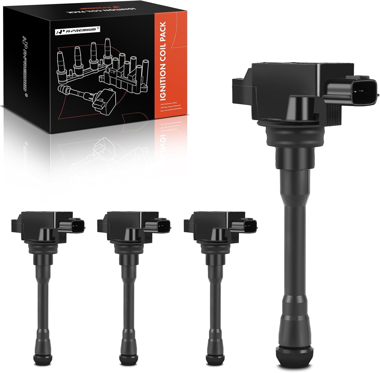 A-Premium Engine Ignition Coil Pack Compatible with Nissan Versa 2020-2021 Kicks 2018-2021 1.6L