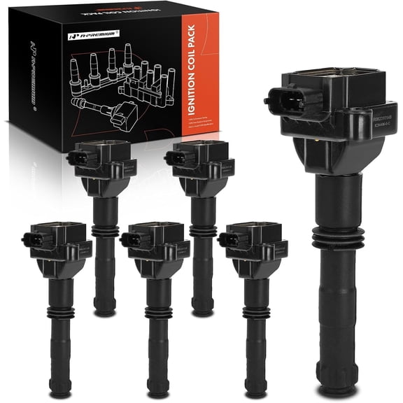 A-Premium Engine Ignition Coil Pack Compatible with Porsche 911 1999-2012, Cayman 2006-2008, 2.7L 3.4L 3.6L 3.8L, 6-PC Set
