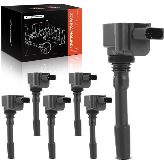 A-Premium Engine Ignition Coil Pack Compatible with Porsche | Compatible with Porsche Cayenne Macan 2015-2018, Panamera 2014-2016, 2.0L 3.0L 3.6L, Set of 6