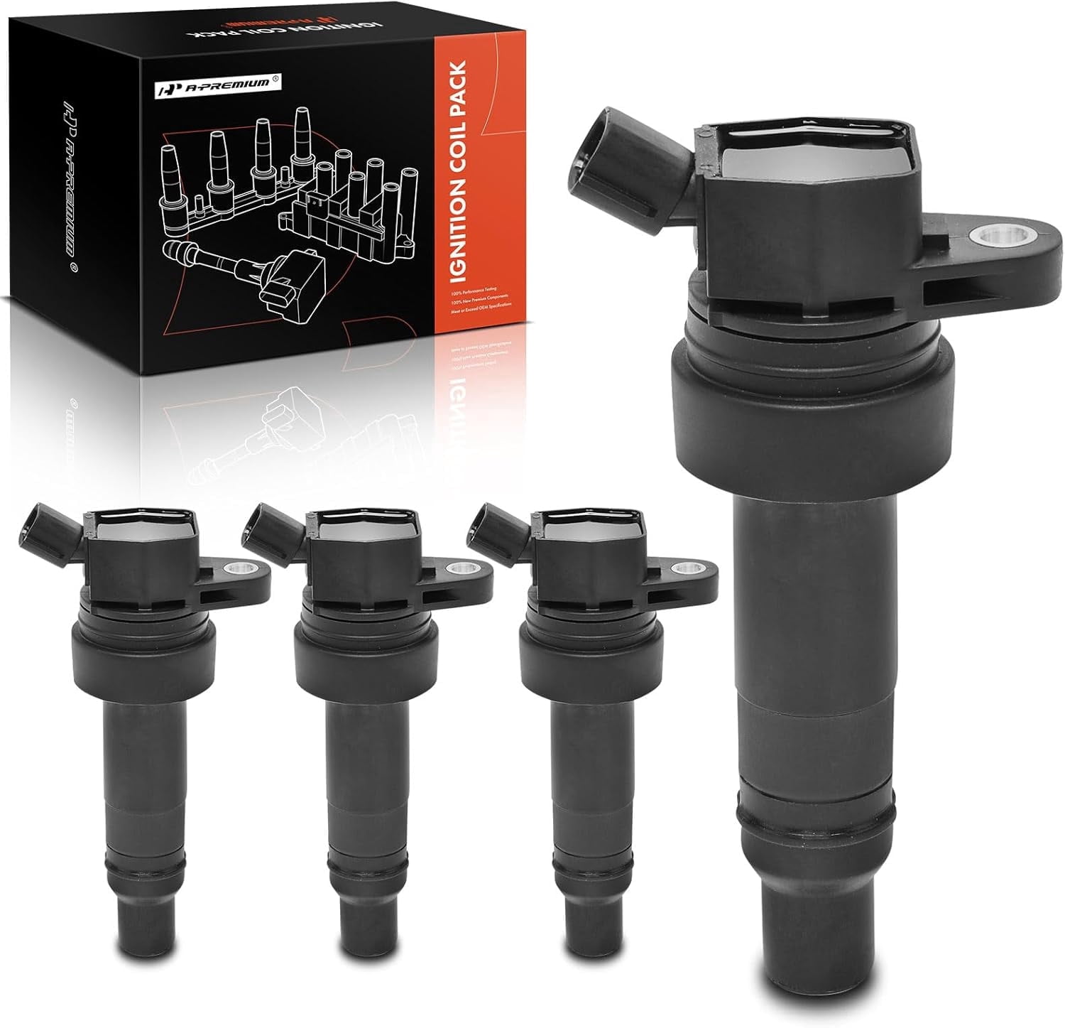 A-Premium Engine Ignition Coil Packs Compatible with Hyundai Veloster 2013-2017 Kia Forte Koup Forte5 L4 1.6L Turbocharged 4-PC Set