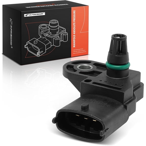 A-Premium Engine Manifold Pressure (MAP) Sensor [4 Pins] Compatible with Ford Explorer, Escape, Fusion, Focus, Edge & Jeep Grand Cherokee & Chevrolet Cruze & Buick & Lincoln & Volvo & Fiat & Porsche
