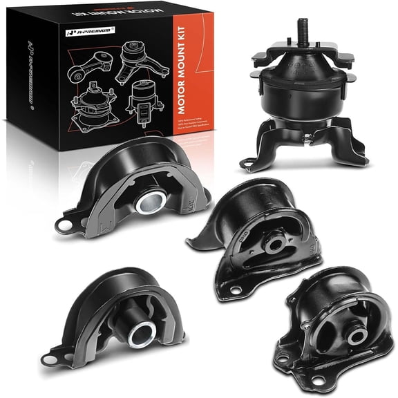 A-Premium Engine Motor and Transmission Mount 5-PC Set Compatible with Honda Civic 1996 1997 1998 1999 2000 L4 1.6L Front and Rear Automatic Transmission Replacement for A6520 A6556 A6502 A6506 A6526