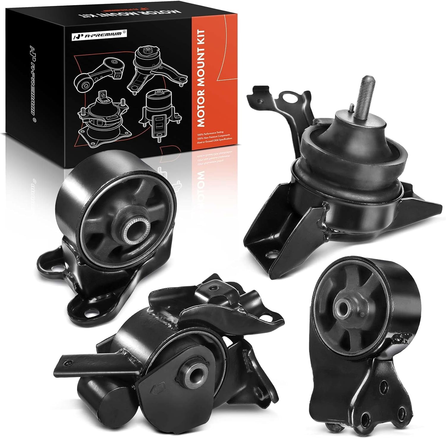 A-Premium Engine Motor and Transmission Mounts Compatible with Hyundai Elantra 2001-2006 Tiburon 2003-2005 L4 2.0L DOHC Petrol 4-PC Set