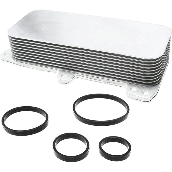 A-Premium Engine Oil Cooler Compatible with Volkswagen Touareg 2004-2010 V6 3.2L 3.0L 3.6L V8 4.2L V10 4.9L 5.0L